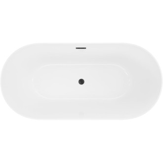 Voľne stojaca vaňa Mexen Luna Slim 170 x 75 cm, biela, čierny prepad - 52041707500-70