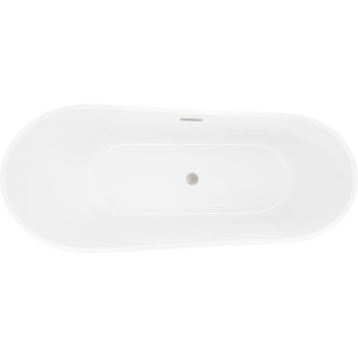 Voľne stojaca vaňa Mexen Dora 150 x 75 cm, biela, prepad kartáčovaný nikel - 52071507500-97