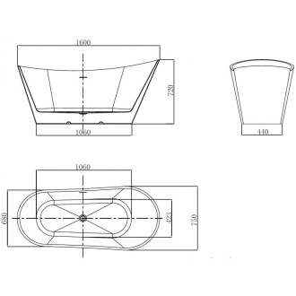 Voľne stojaca vaňa Mexen Dora 160 x 75 cm, biela, prepad kartáčovaný zlatý - 52071607500-55