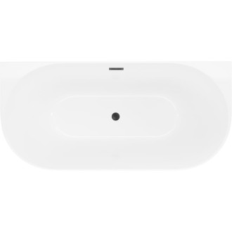 Voľne stojaca závesná vaňa Mexen Oval Slim 170 x 80 cm, biela, čierny prepad - 52661708000-70