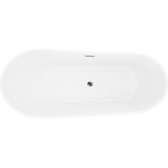 Voľne stojaca vaňa Mexen Dora 150 x 75 cm, biela/čierna, chrómovaný prepad - 52071507575-01