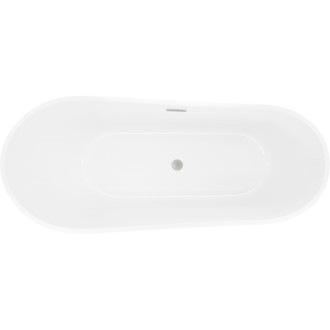 Voľne stojaca vaňa Mexen Dora 150 x 75 cm, biela/čierna, prepad kartáčovaný nikel - 52071507575-97