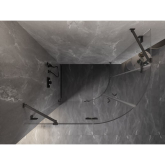 Polkruhový sprchovací kút Mexen Lunar, ľavý, výklopný, 100 x 70 cm, priehľadný, strieborná metalíza - 833-100L-070P-95-00