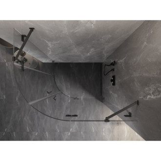 Polkruhový sprchovací kút Mexen Lunar, pravý, výklopný, 90 x 70 cm, priehľadný, strieborná metalíza - 833-090P-070L-95-00