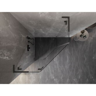 Sprchovací kút Mexen Lunar L päťuholníkový, ľavý, výklopný, 100 x 100 cm, priehľadný, strieborná metalíza - 831L-100L-100P-95-00-L