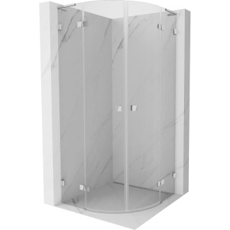 Mexen Lunar L polkruhový výklopný sprchovací kút 90 x 90 cm, priehľadný, chróm - 833L-090L-090P-01-00