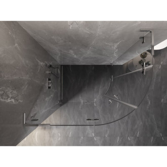 Mexen Lunar L polkruhový sprchovací kút, ľavý, výklopný, 100 x 90 cm, priehľadný, chróm - 833L-100L-090P-01-00