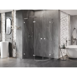 Mexen Lunar L polkruhový sprchovací kút, ľavý, výklopný, 100 x 90 cm, priehľadný, chróm - 833L-100L-090P-01-00