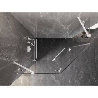 Sprchovací kút Mexen Lunar päťuholníkový, ľavý, výklopný, 100 x 80 cm, priehľadný, biely - 831-100L-080P-20-00-L