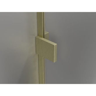 Sprchovací kút Mexen Lunar päťuholníkový, ľavý, výklopný, 100 x 100 cm, priehľadný, kartáčované zlato - 831-100L-100P-55-00-L