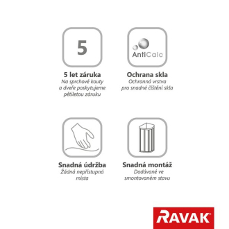 Ravak PDOP1-80 white+Transparent 03G40100Z1