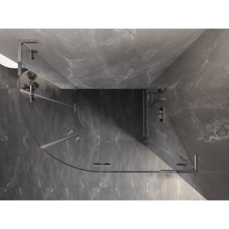 Mexen Lunar L polkruhový sprchovací kút, pravý, výklopný, 100 x 90 cm, priehľadný, chróm - 833L-100P-090L-01-00