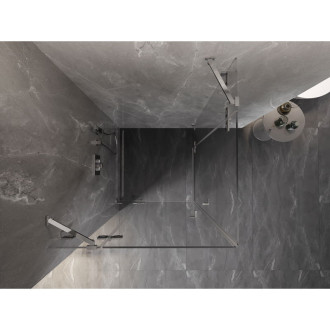 Sprchovací kút Mexen Lunar Duo s výklopným mechanizmom 100 x 100 cm, priehľadný, chróm - 834-100L-100P-01-00