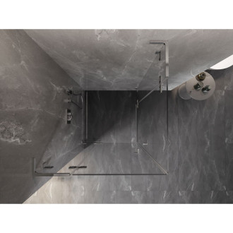 Mexen Lunar L Duo výklopný sprchovací kút 90 x 90 cm, priehľadný, chróm - 834L-090L-090P-01-00