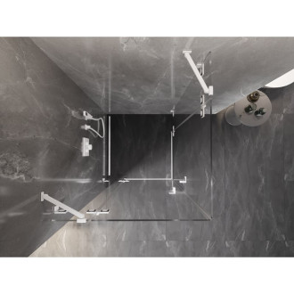 Sprchovací kút Mexen Lunar Duo s výklopným mechanizmom 90 x 90 cm, priehľadný, biely - 834-090L-090P-20-00