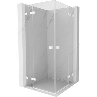Sprchovací kút Mexen Lunar Duo s výklopným mechanizmom 95 x 95 cm, priehľadný, biely - 834-095L-095P-20-00