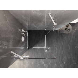 Sprchovací kút Mexen Lunar Duo s výklopným mechanizmom 105 x 105 cm, priehľadný, biely - 834-105L-105P-20-00