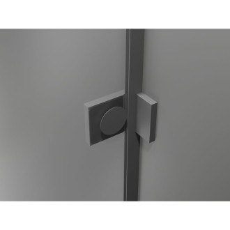 Sprchovací kút Mexen Lunar päťuholníkový, ľavý, výklopný, 100 x 90 cm, priehľadný, strieborná metalíza - 831-100L-090P-95-00-L