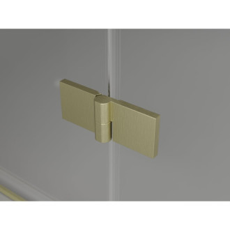 Mexen Lunar Duo sprchovací kút s ľavým výklopným uchytením 95 x 90 cm, priehľadný, kartáčované zlato - 834-095L-090P-55-00