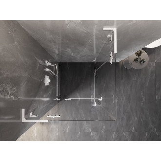 Mexen Lunar L Duo sprchovací kút s výklopným mechanizmom 70 x 70 cm, priehľadný, biely - 834L-070L-070P-20-00