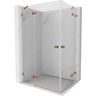 Mexen Lunar Duo sprchovací kút s ľavým výklopným uchytením 105 x 90 cm, priehľadný, ružové zlato - 834-105L-090P-60-00