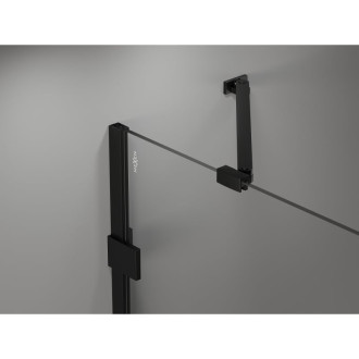 Sprchovací kút Mexen Lunar päťuholníkový, pravý, výklopný, 100 x 90 cm, priehľadný, čierny - 831-100P-090L-70-00-P