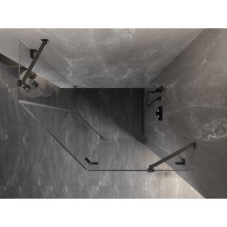 Sprchovací kút Mexen Lunar päťuholníkový, pravý, výklopný, 100 x 80 cm, priehľadný, strieborná metalíza - 831-100P-080L-95-00-P