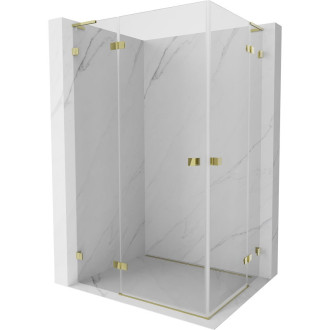 Mexen Lunar L Duo sprchovací kút s ľavým výklopným mechanizmom 105 x 90 cm, priehľadný, zlatý - 834L-105L-090P-50-00