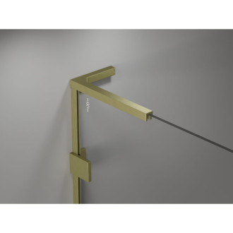 Mexen Lunar L Duo sprchovací kút s ľavým výklopným výklopom 100 x 95 cm, priehľadný, kartáčované zlato - 834L-100L-095P-55-00