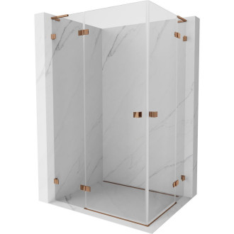 Mexen Lunar L Duo sprchovací kút s ľavým výklopným uchytením 105 x 70 cm, priehľadný, ružové zlato - 834L-105L-070P-60-00