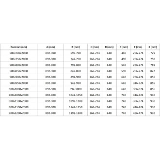 Sprchovací kút Mexen Lunar L Duo s výklopným mechanizmom 90 x 90 cm, priehľadný, kartáčovaná meď - 834L-090L-090P-65-00