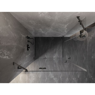 Mexen Lunar Duo sprchovací kút s ľavým výklopným uchytením 120 x 95 cm, priehľadný, kartáčovaná pištoľ gray - 834-120L-095P-66-00