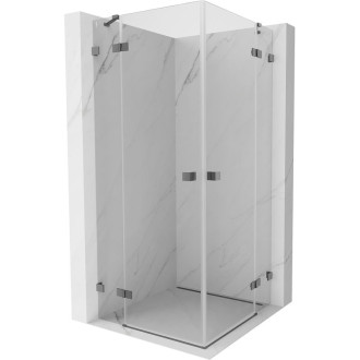 Sprchovací kút Mexen Lunar Duo s výklopným mechanizmom 95 x 95 cm, priehľadný, strieborná metalíza - 834-095L-095P-95-00