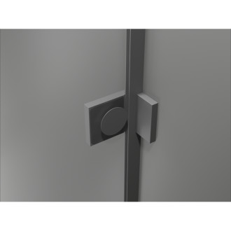 Mexen Lunar Duo sprchovací kút s ľavým výklopným uchytením 120 x 110 cm, priehľadný, strieborná metalíza - 834-120L-110P-95-00