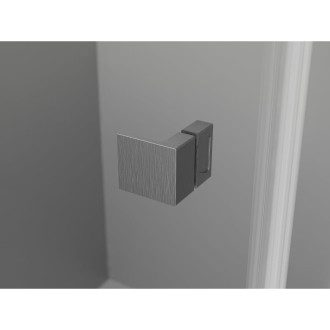 Sprchovací kút Mexen Lunar L Duo s výklopným mechanizmom 105 x 105 cm, priehľadný, kartáčovaná pištoľovo sivá - 834L-105L-105P-66-00