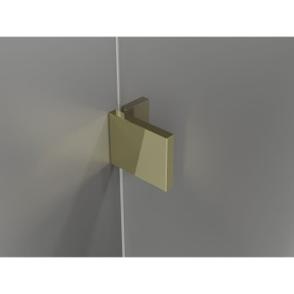 Mexen Lunar L sprchový kút s ľavým výklopným uchytením 70 x 70 cm, priehľadný, zlatý - 834L-070-070-50-00-L