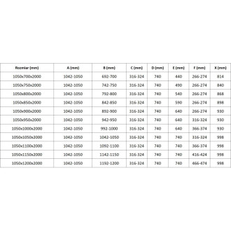 Mexen Lunar L Duo sprchovací kút s ľavým výklopným uchytením 105 x 75 cm, priehľadný, čierny - 834L-105L-075P-70-00