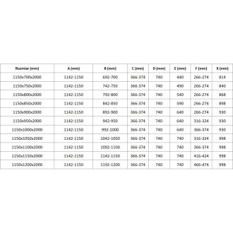 Mexen Lunar L Duo sprchovací kút s ľavým výklopným uchytením 115 x 105 cm, priehľadný, čierny - 834L-115L-105P-70-00