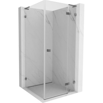 Sprchovací kút Mexen Lunar L s pravými pántami 90 x 90 cm, priehľadný, strieborná metalíza - 834L-090-090-95-00-P