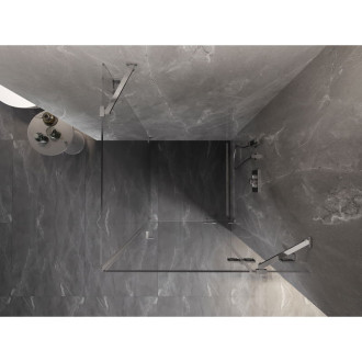 Sprchovací kút Mexen Lunar s pravými pántami 90 x 90 cm, priehľadný, chróm - 834-090-090-01-00-P