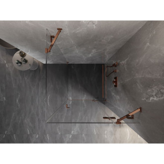 Sprchovací kút Mexen Lunar s pravými pántami 70 x 70 cm, priehľadný, ružové zlato - 834-070-070-60-00-P