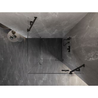 Sprchovací kút Mexen Lunar s pravými pántami 90 x 90 cm, priehľadný, čierny - 834-090-090-70-00-P