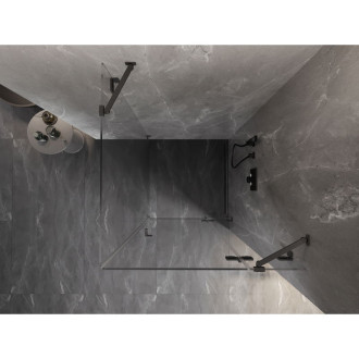 Sprchovací kút Mexen Lunar s výklopným pravým uchytením 70 x 70 cm, priehľadný, strieborný - 834-070-070-95-00-P