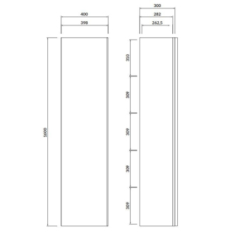 Cersanit Virgo stĺpik biela 160x40x30, úchyt chróm S522-032
