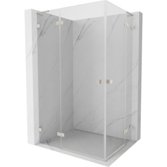 Mexen Lunar L Duo sprchovací kút s ľavým výklopným výklopom 115 x 70 cm, priehľadný, kartáčovaný nikel - 834L-115L-070P-97-00
