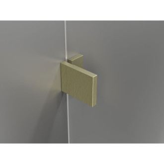 Sprchovací kút Mexen Lunar T ľavý výklopný 120 x 110 cm, priehľadný, kartáčované zlato - 834T-120-110-55-00-L