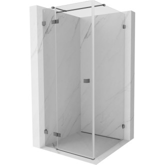 Sprchovací kút Mexen Lunar T ľavý výklopný 110 x 110 cm, priehľadný, strieborná metalíza - 834T-110-110-95-00-L