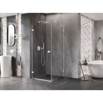 Mexen Lunar-B sprchovací kút s ľavým výklopným uchytením 70 x 70 cm, priehľadný, biely - 832-070-070-20-00-L