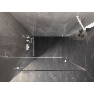 Mexen Lunar-B sprchovací kút s ľavým výklopným uchytením 90 x 70 cm, priehľadný, biely - 832-090-070-20-00-L