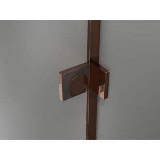 Sprchovací kút Mexen Lunar-B s ľavým výklopným uchytením 70 x 70 cm, priehľadný, ružové zlato - 832-070-070-60-00-L